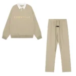 Essentials Waffle Henley Rugby Sand Tracksuit